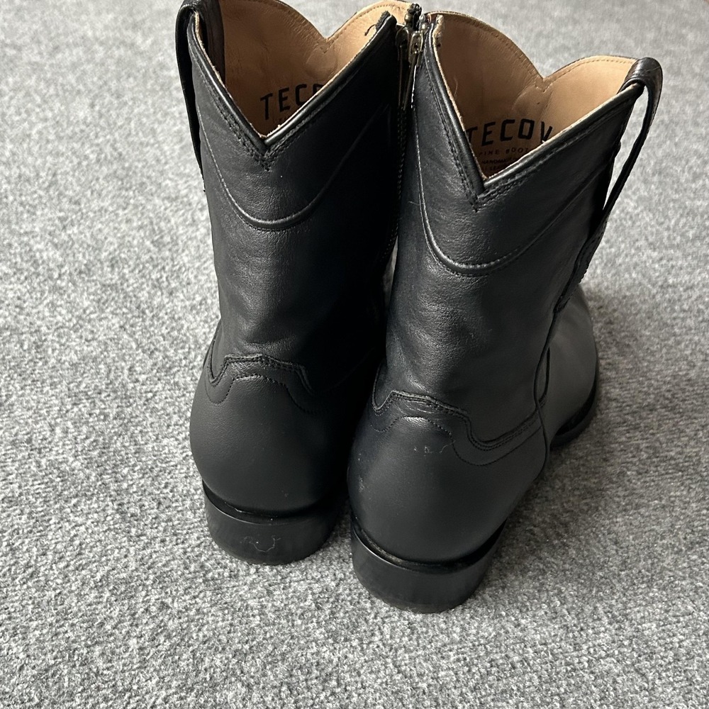 Tecovas Boots Mens Size 10.5EE Black Leather Western Ankle Zip Almond Toe 78707 - Picture 5 of 16